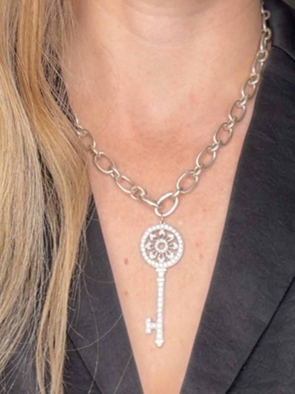 Tiffany & Co. Clasping Ends Chain Necklace Silver 18.25 for Charm Pendant